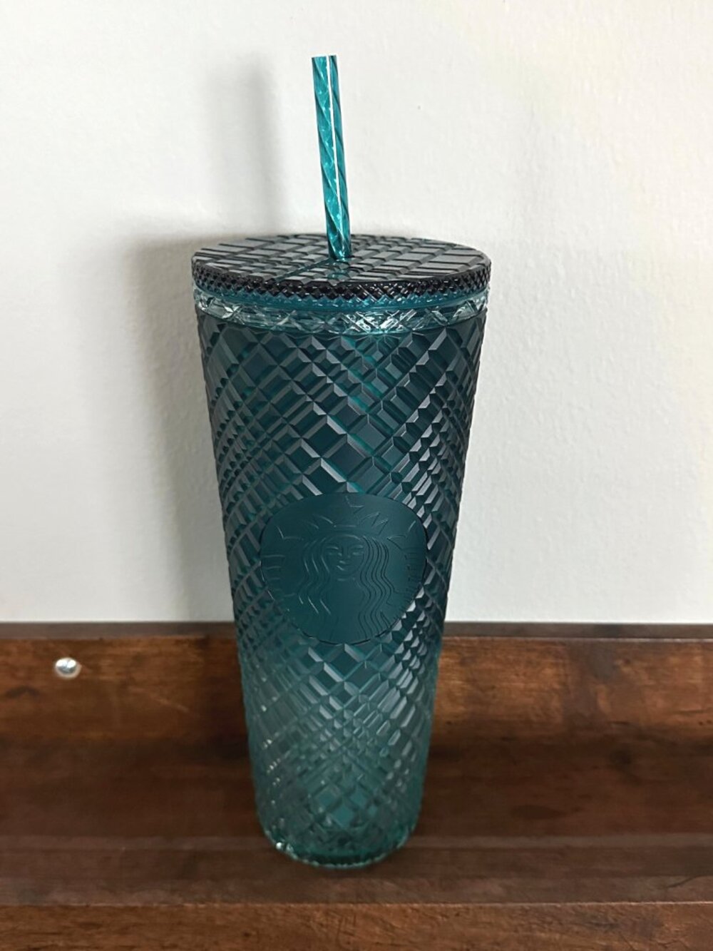 STARBUCKS Jade Ombre Teal Green Jewel Venti 24oz Tumbler Clear Gradient Crystal